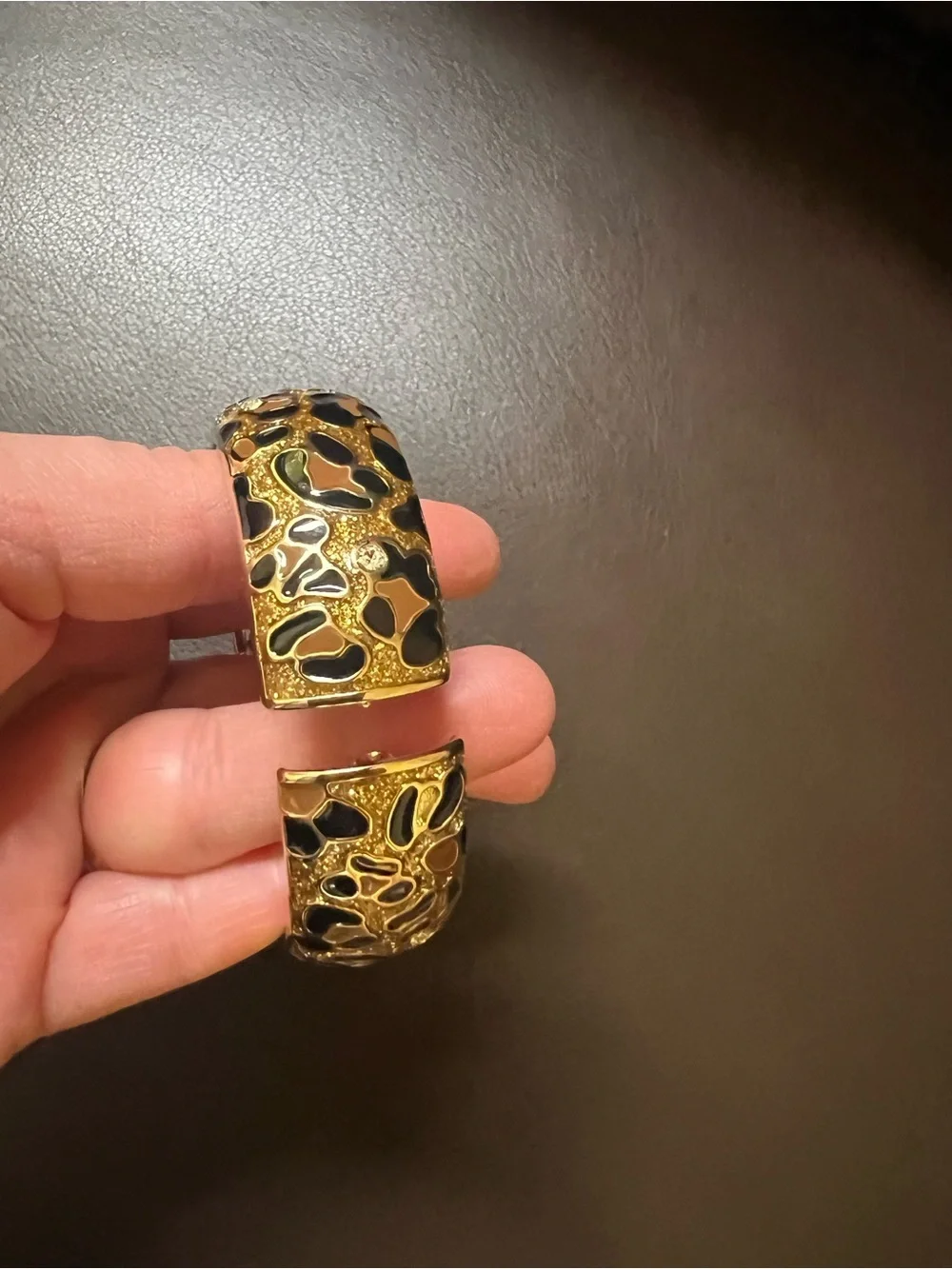 Macy's Bracelet with Enamel and Rhinestones Gold Tone and Black
